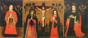 Saint Stephan; Crucifix with the Standing Virgin and John the Divine; Saint Varvara by Unbekannt Unbekannt